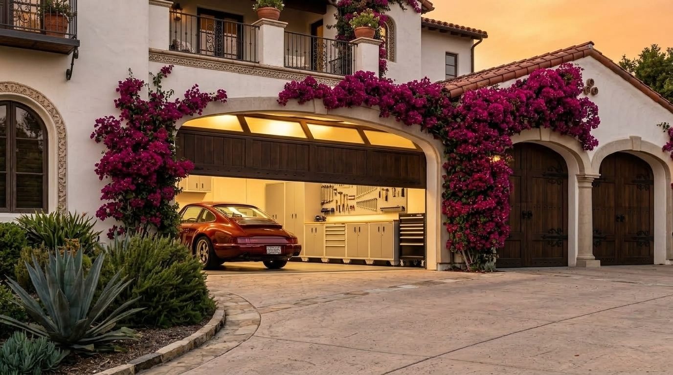 Harper Garage Door Service Garage Door Gliding Open Revealing Warm Illuminated Interior